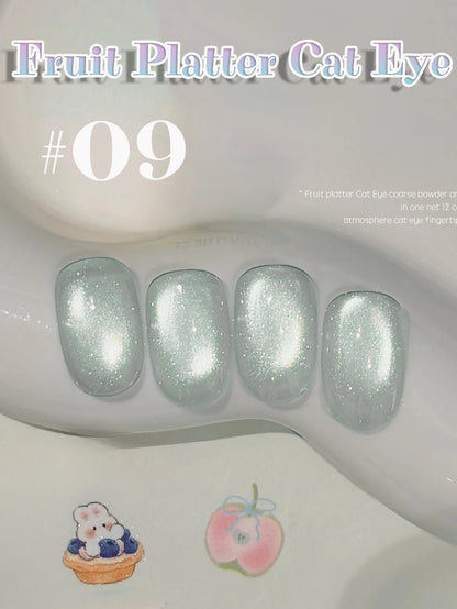 1-21pcs ZH Popular Blue Ink Cat's Eye Gel Nail Polish Spring Summer Fashionable Color Flash Glass Beads Cat's Eye Nail Salon