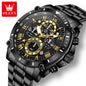 OLEVS 2025 New Men Watch Top Brand Luxury Watch Men Stainless Steel Waterproof Sport Quartz Chronograph Wrist Watch Man Relogio