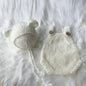Handmade Crochet Newborn Photography Props Set Cute Soft Knitted Romper with Hat Baby Boy Girl Photo Shoot Outfit Costume