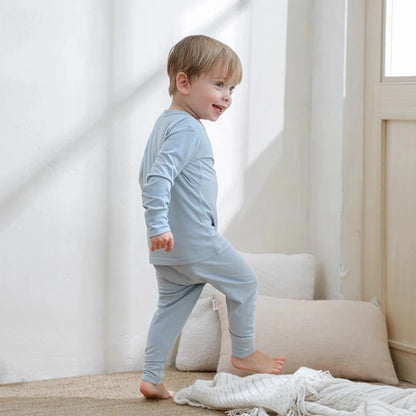 2026 Kids Pajamas Sets Bamboo Fiber Clothes Hight Elasticity Breathable Sleepwear Set For 1-7T Boy Girl Loungewear Suit