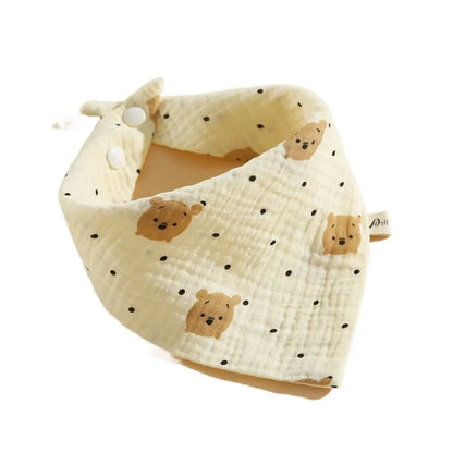 U-shaped Baby Cotton Bibs Waterproof Floral Baby Drooling Bibs Feeding Lace Saliva Towel Cloths Neck Wear Accessories