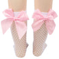 Baby Ankle High Lace Fishnet Vintage Short Socks Girl's Mesh Bow Fishnet Stockings Cute White Black Fashion Parent Child Socks