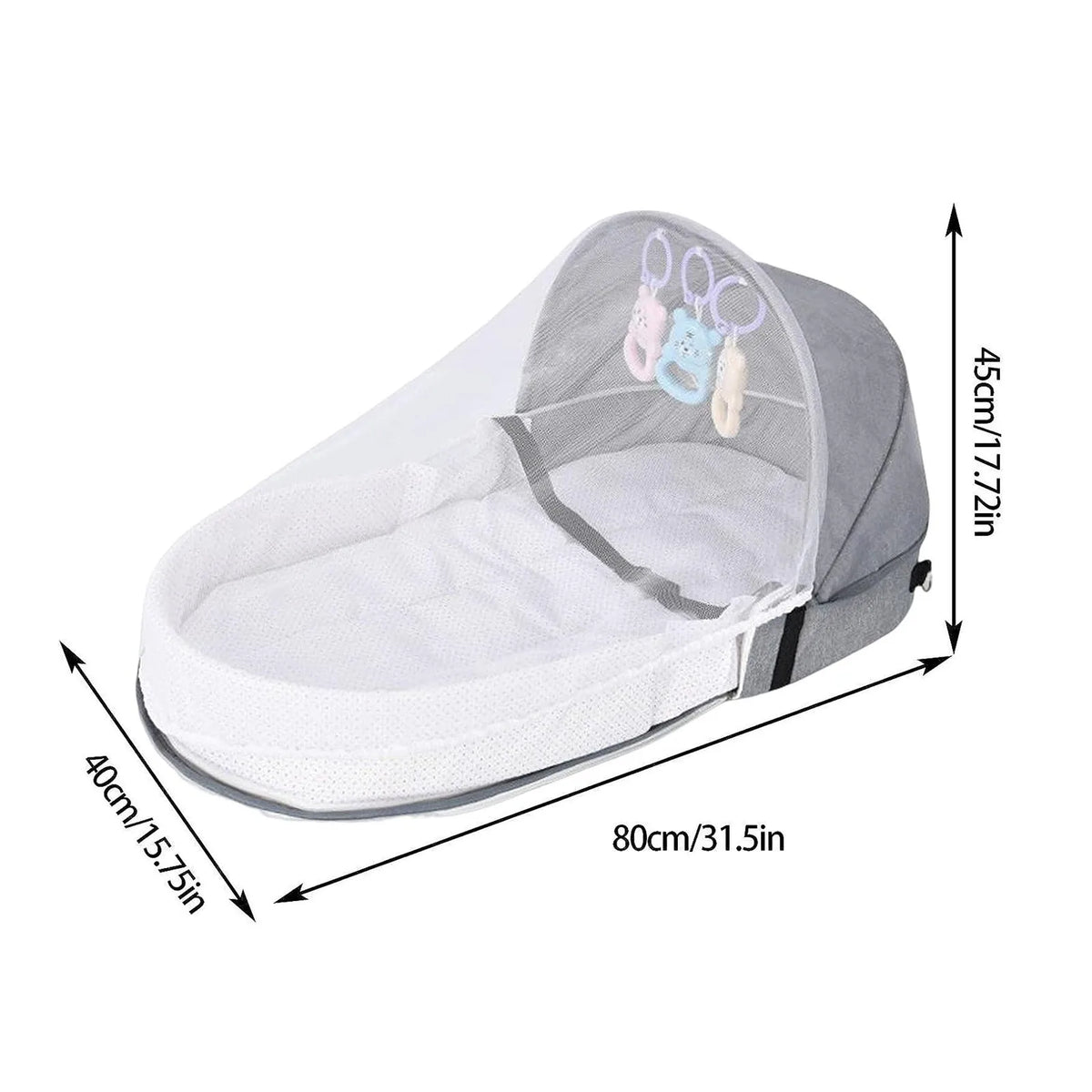 Baby Bed Folding Portable Baby Crib with Net and Awning Baby Nest Portable Baby Bed for Camping Infant Bed Bassinet for Baby