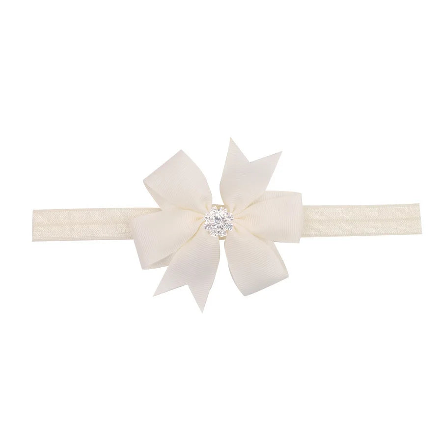 1 Piece Baby Headband Girl Bandage Ribbon Bowknot Infant Kids Hair Accessory Newborn Bow Crystal Toddler Band Headwear