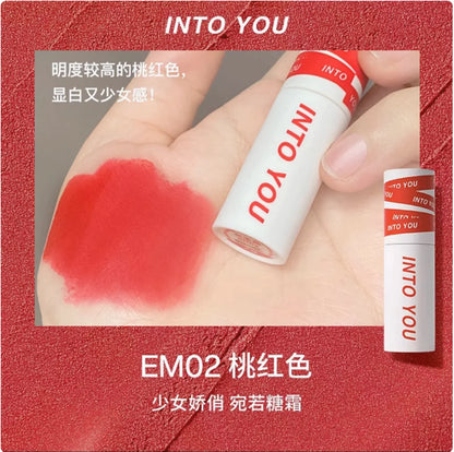 INTO YOU Lip Mud Heroine Matte Velvet Lip and Cheek Dual-use Lip Mud Soft Fog Smooth Blush INTOYOU Lip Lipstick Makeup