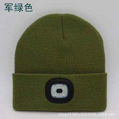 For Woman Cap Night Running Fishing Riding Sports Teenager Beanies Winter Men Beanie Hat with LED Light Rechargeable Knitted Hat