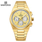 Top Brand NAVIFORCE Men and Women Quartz Chronograph Watch Stainless Band Stylish 24 Hours Date Display Couple Wristwatches 2024