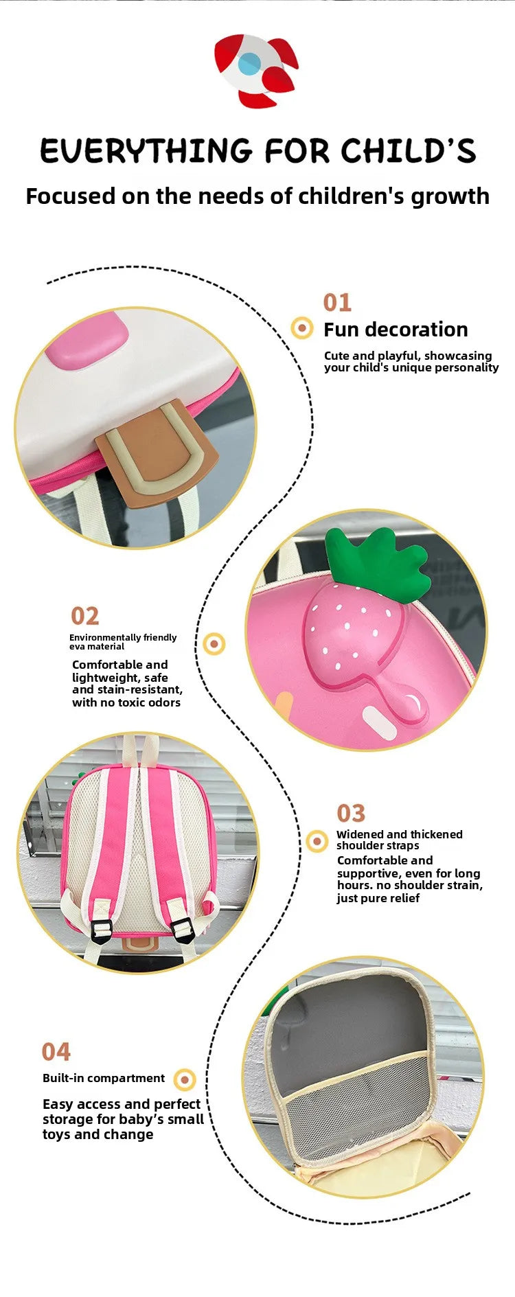 Ice Cream Children's Backpack Fashion Princess Schoolbag Kindergarten Baby Shoulders Bag 3D Cute Bookbag Kids Birthday Gifts