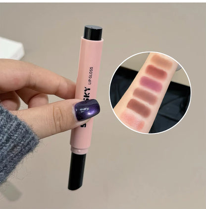 Smoky Grey Violet Lipstick Matte Velvet Finish Smooth Application Lip Mousse Waterproof Mirror Glossy Lip Tint Not Fading Makeup