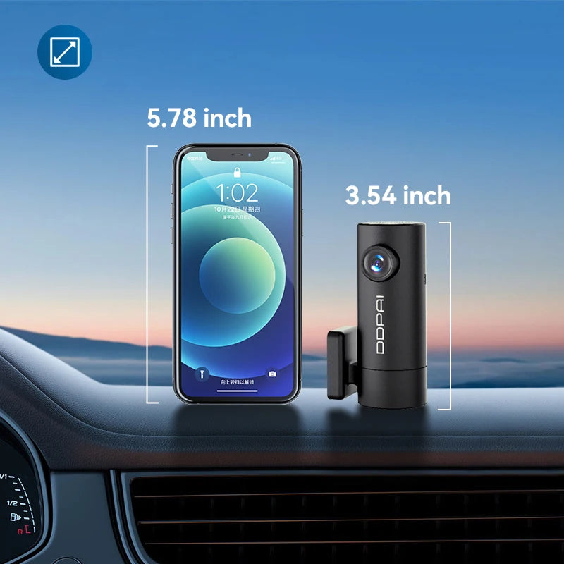 DDPAI Dash Cam Mini Pro 1296P HD Vehicle Drive Auto Video DVR Android Wifi Smart Connect Car Camera Recorder