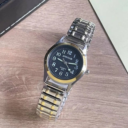 Business Sports Alloy Elastic Strap Glow-In-The-Dark Couple Fashion Quartz Watch For Men And Women