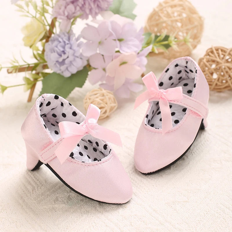 2026 New Infant Newborn Baby Girl High Heels Shoes Princess Bow First Birthday Party Shoes Photo Props Shoes 0-12M