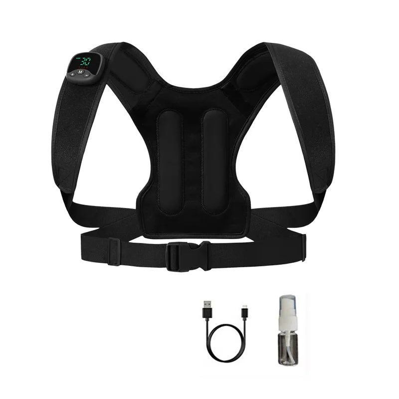 Electric Muscle Stimulator EMS Back Shoulder Vibration Stress Relief Massager Smart Muscle Toner Correct Body Posture USB Charge