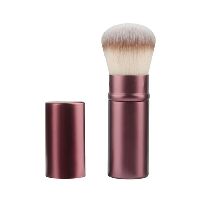 1pc Retractable Brush Makeup Brush Powder Blusher Powder Brush Mini Multi-function Portable With Aluminum Handle