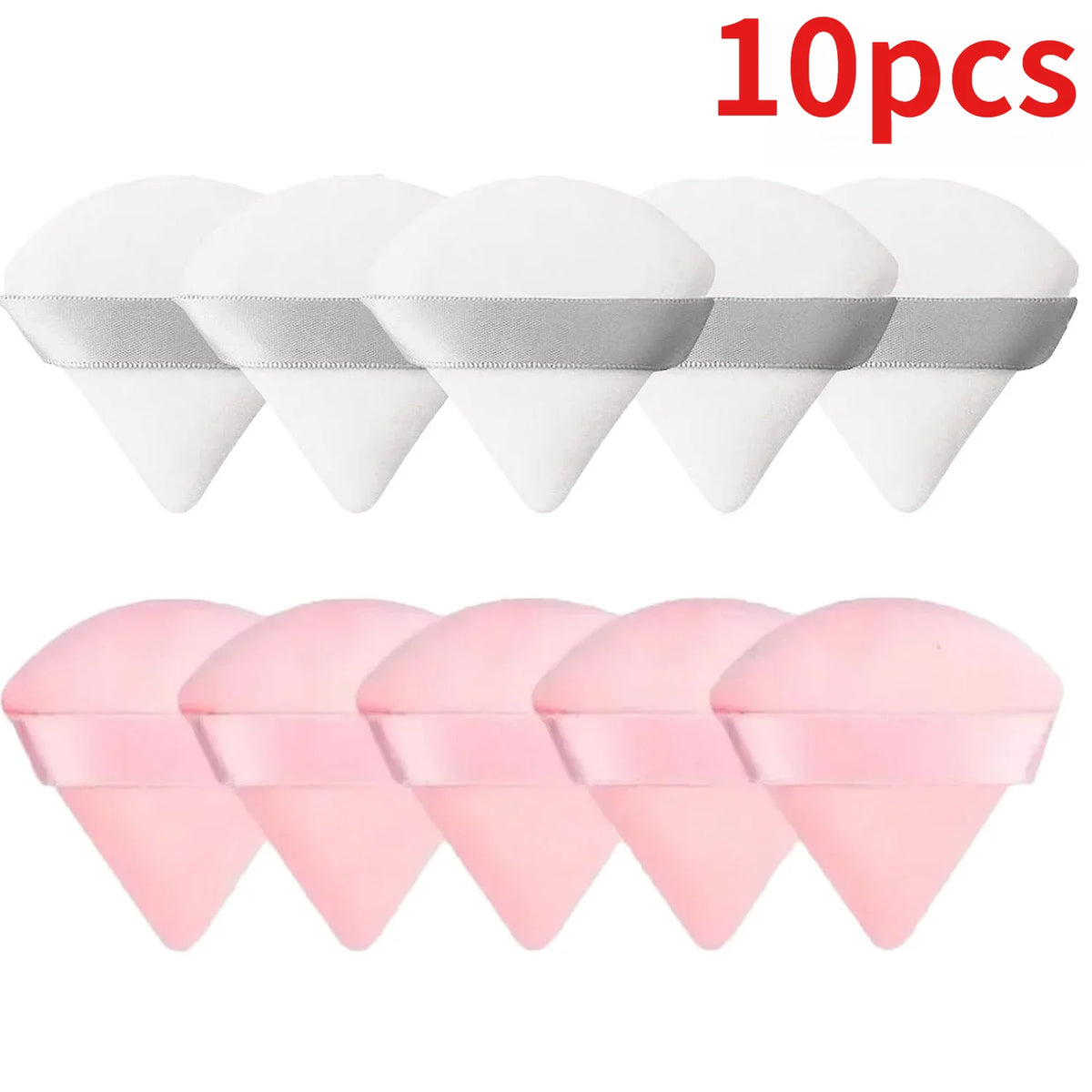 10PCS Triangle Finger Makeup Puff Soft Sponge Blender Wet Dry Powder Puff Reusable Portable Daily Face Cosmetic Beauty Tools