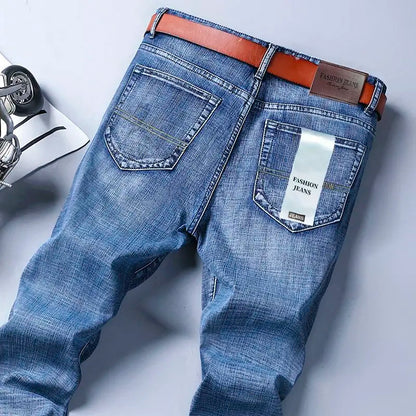 Wthinlee 8 Models Spring Autumn Business Jeans Men Casual Straight Stretch Fashion Classic Work Denim Trousers Brand Clothing