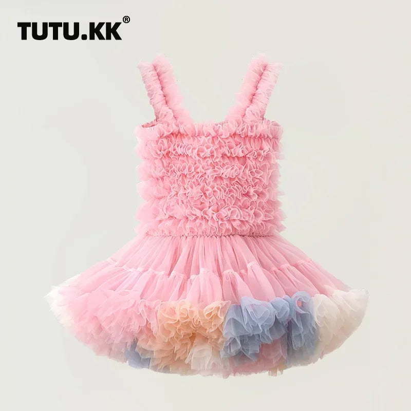Girls Tutu Dress for Girls Baby Ball Gown Princess Party Vestido Casual Ruffled Bubble Photography Dresses Children Clothes L017