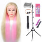 Long Hair Styling head For Hairstyle ProfessionaTraining Head Kit Mannequin Head Styling ToPractice Hot Curl lron Straighten