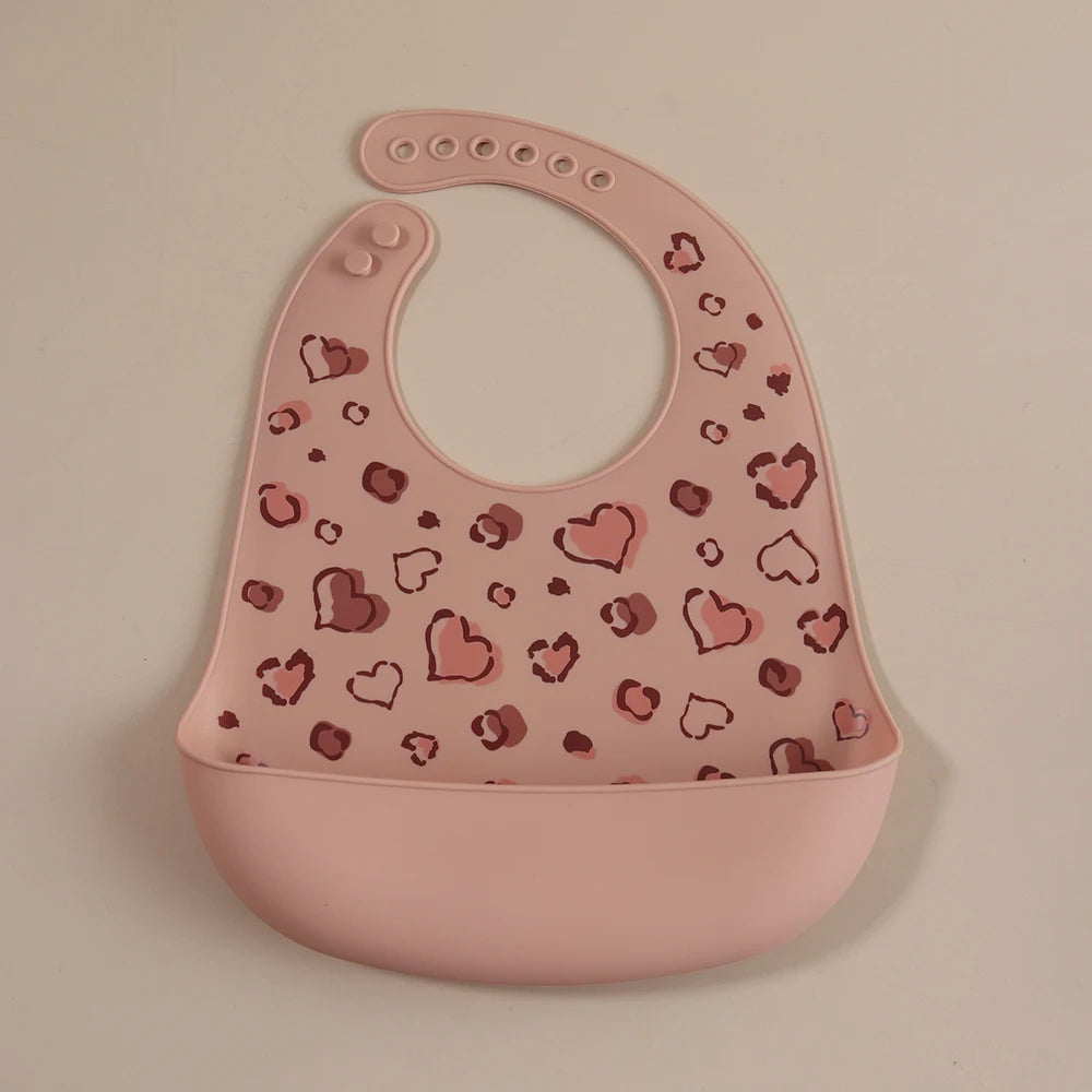 Customize Cartoon Animal Silicone Baby Bib with Name & Pattern Food-Grade Solid Feeding Bib DZ31