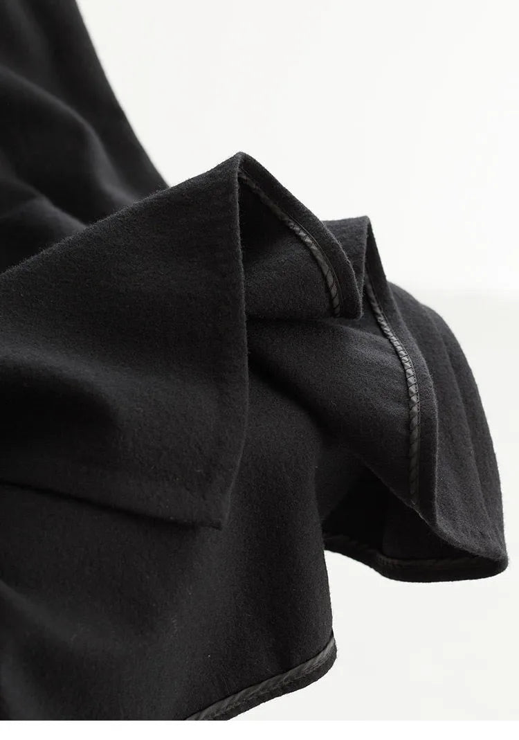 Elastic Waist 100% Wool Skirt, Women's High-Waisted Mid-Length Skirt, New Style for Autumn and Winter 2026