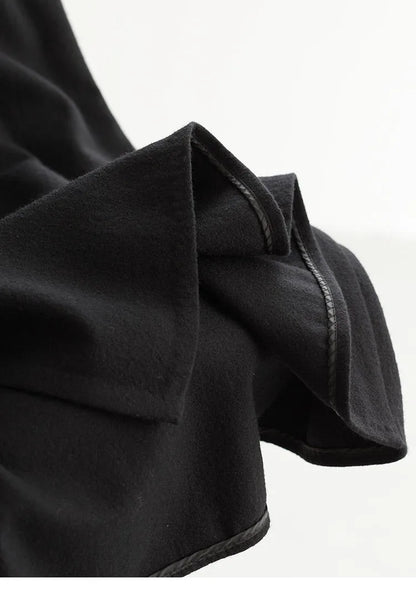 Elastic Waist 100% Wool Skirt, Women's High-Waisted Mid-Length Skirt, New Style for Autumn and Winter 2026