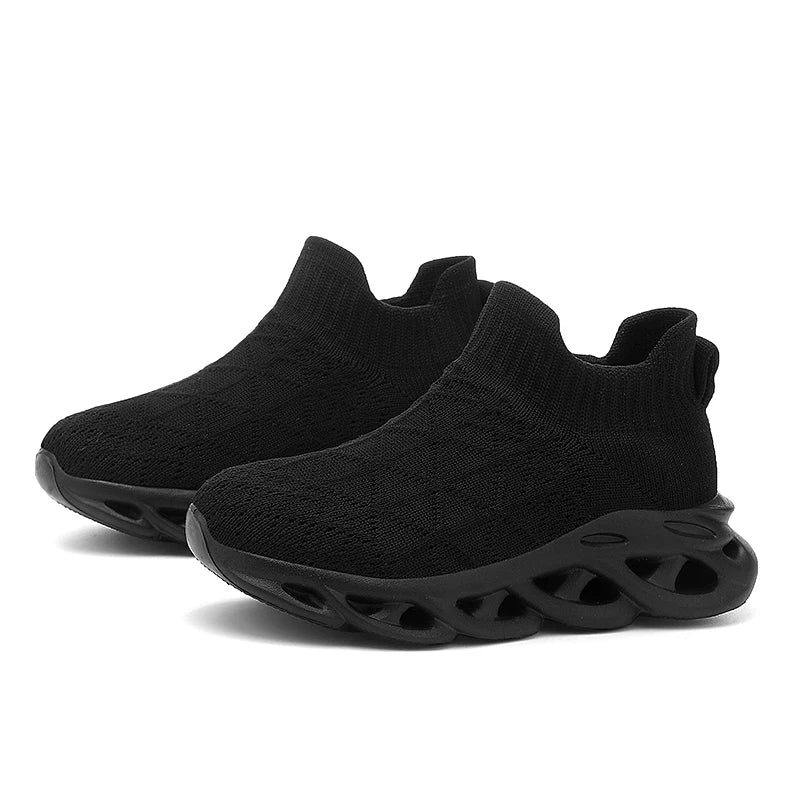 Children Sneaker Boys Sock Shoes Fashion Knit Spring Breathable Lightweight Running Sports Shoes Boy Slip on Casual Sneaker