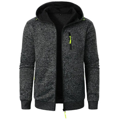 New Streetwear Men's Long Sleeve Sweatshirts for Men Zipper Hooded Oversize Winter Warm Jacket Coat Outdoor Tracksuit Men