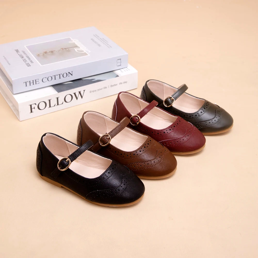 Ali Plus Kids Shoes Children Leather Flats Baby Girls Sole Brogue Performance Shoes Boys Party Mary Jane Toddler Slip On Oxfords