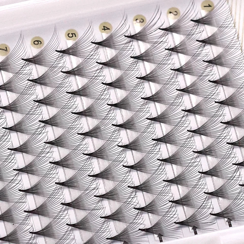 AGUUD 5 Trays/Lot Thin Roots Slim Base Premade Fans Lash Sharp Pointy Base Promade Russian Volume Fans Eyelash Extensions Faux
