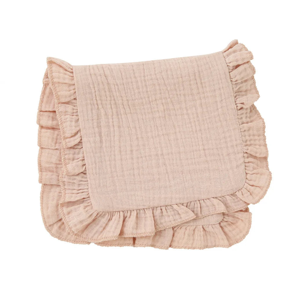 Soft Muslin Cotton Gauze Shoulder Rag Baby Burping Pad Ruffle Newborn Baby Burp Cloths