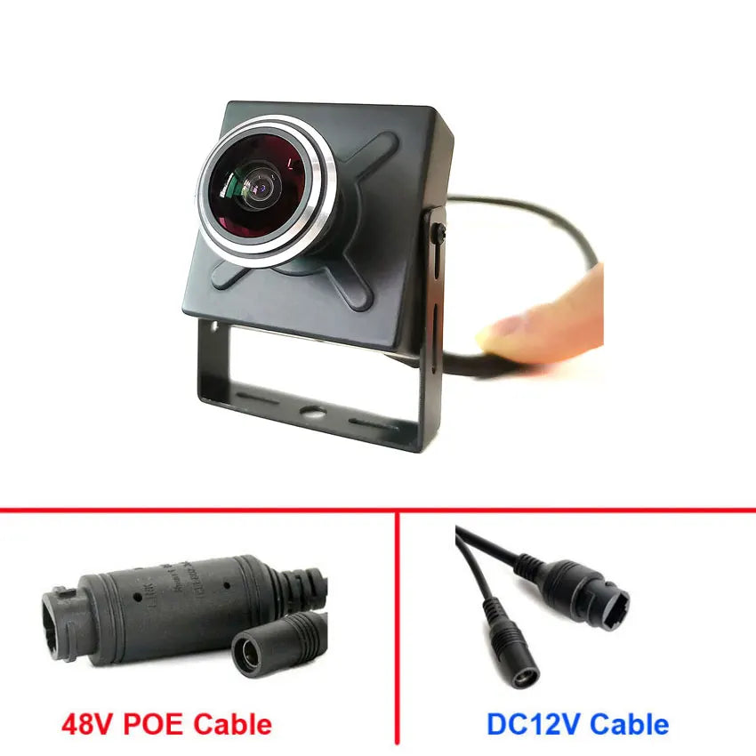 4MP/8MP Metal Mini IP Camera DC 12V or 48V POE 2K/4K H.265 ONVIF IPC Human Motion Detection With Wide View Fisheye Lens 1.8mm