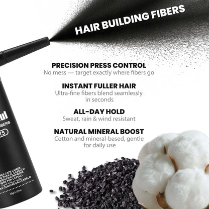 Adglamful 30g Hair Building Fiber - Spray Head Design, Precise Coverage, 5 Sec Quick Thickening for Sparse Areas & Styling