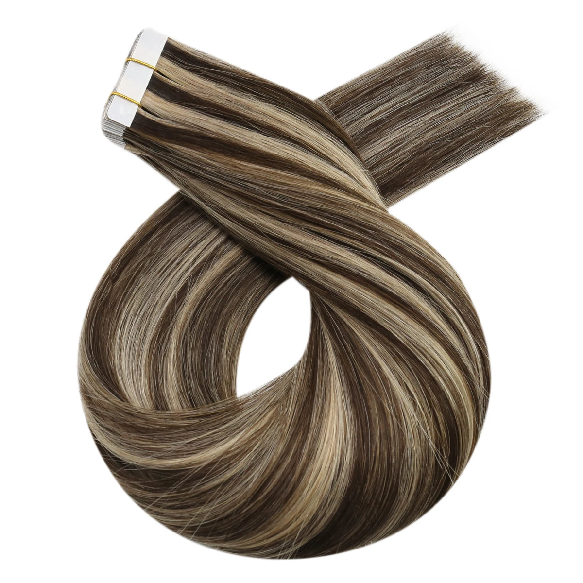 Moresoo Blonde Tape in Hair Extensions Human Hair Natural Straight Seamless Invisible Tape Remy Brazilian Hair for Beauty