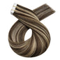 Moresoo Blonde Tape in Hair Extensions Human Hair Natural Straight Seamless Invisible Tape Remy Brazilian Hair for Beauty