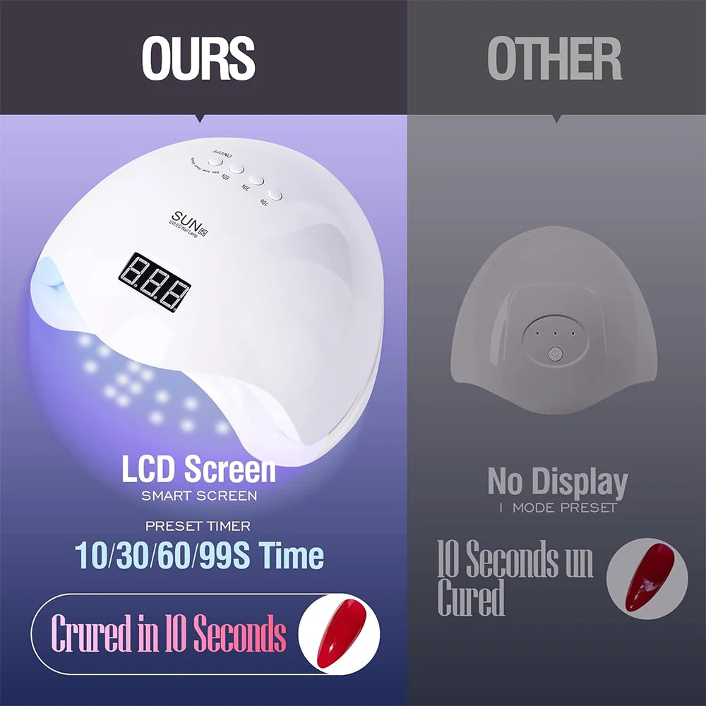 Nail Dryer Gel Nail Polish Curing LED UV Light With 4 Timers Automatic Sensor LCD Display Professional Nail Art Tools Accessorie