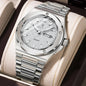 POEDAGAR High Quality Men Clock Date Week Waterproof Fashion Watch For Man Stainless Steel Luxury Men's Quartz Watches Reloj+Box