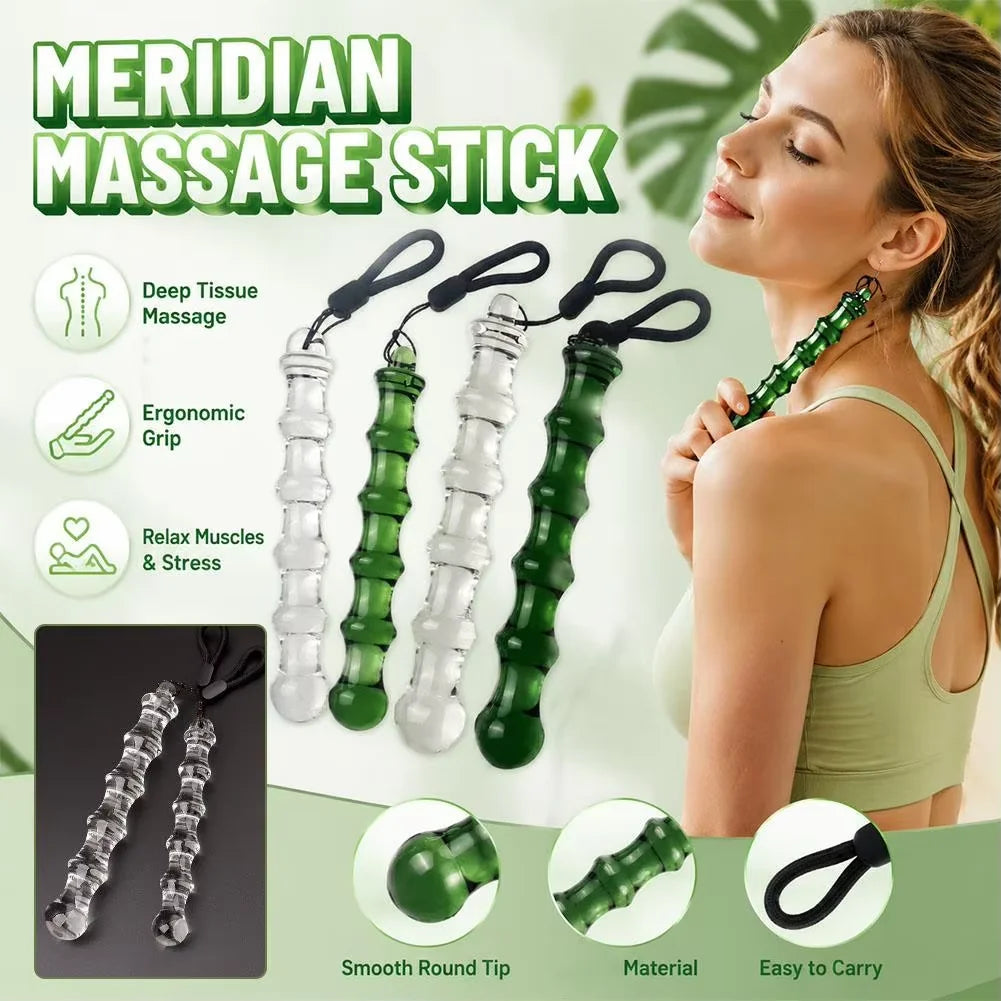 Smooth Resin Jade Massage Stick Bamboo Joint Acupoint Trigger Point Massager For Neck Shoulder Muscle Relax