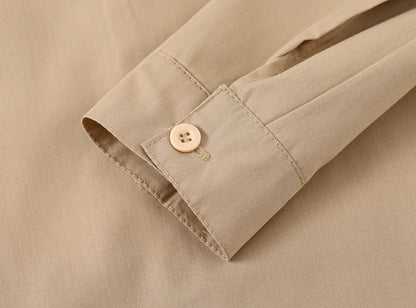 Children's Shirt in the Spring and Autumn New Boys and Girls Suit Collar Shirt Children's Pure Color Long Sleeve Shirt
