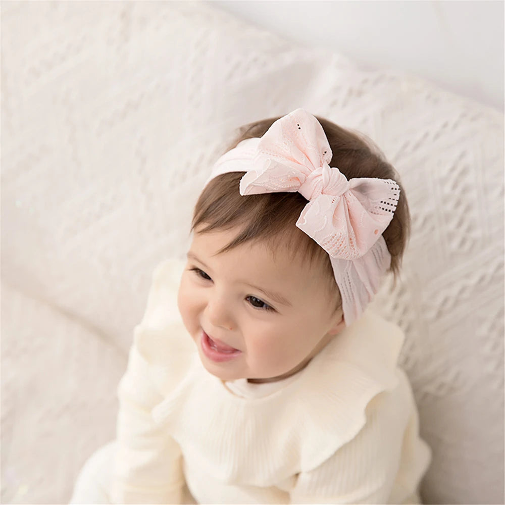 1pcs Bow Baby Head Band for Children Lace Baby Headbands Newborn Soft Headband Turban Kids Headwear Baby Hair Accessories Girl