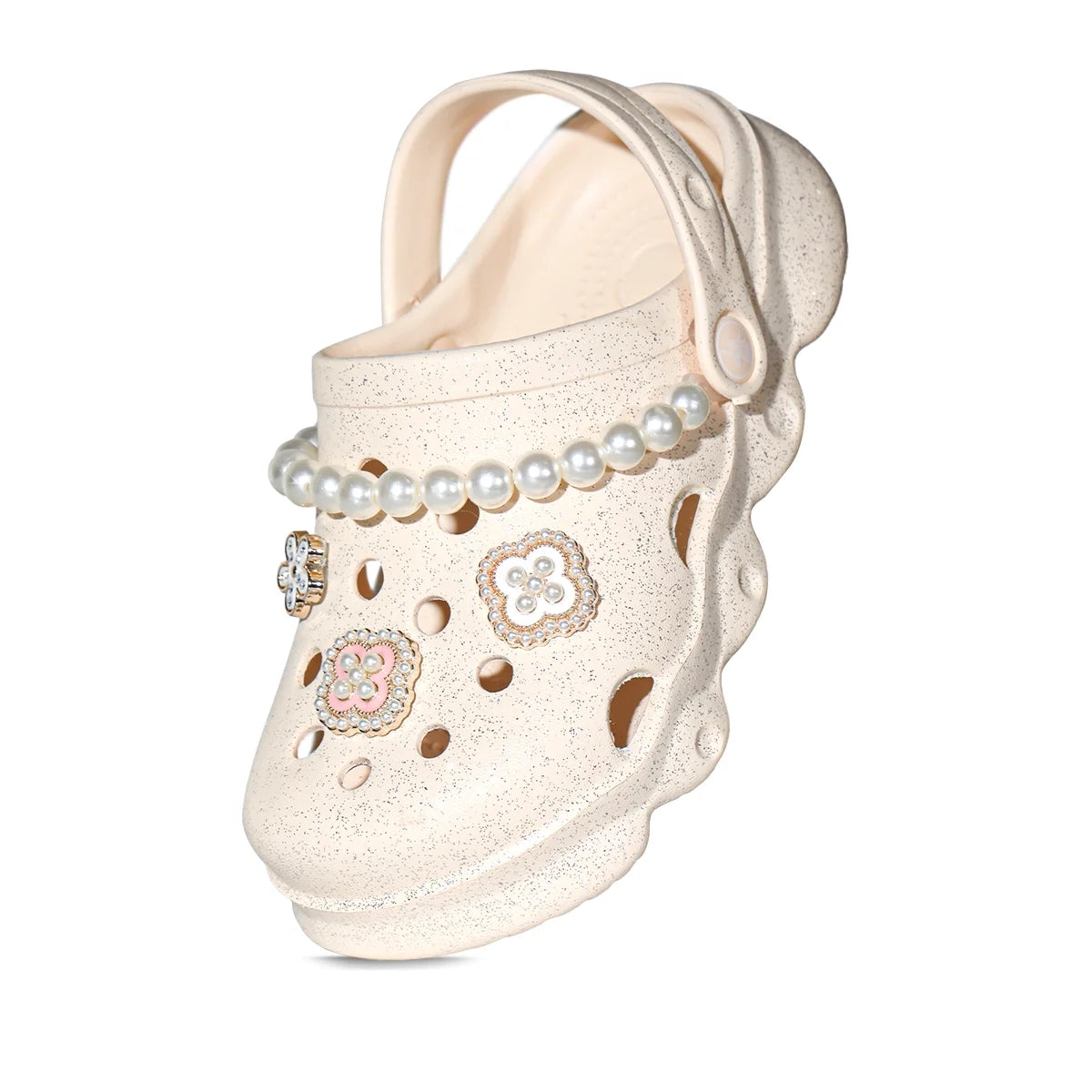 Kids' Glitter Clog, Lightweight EVA Garden Shoes, Waterproof Non-Slip Sandals, Comfortable Slip-On Shoes for Indoor Outdoor 1214