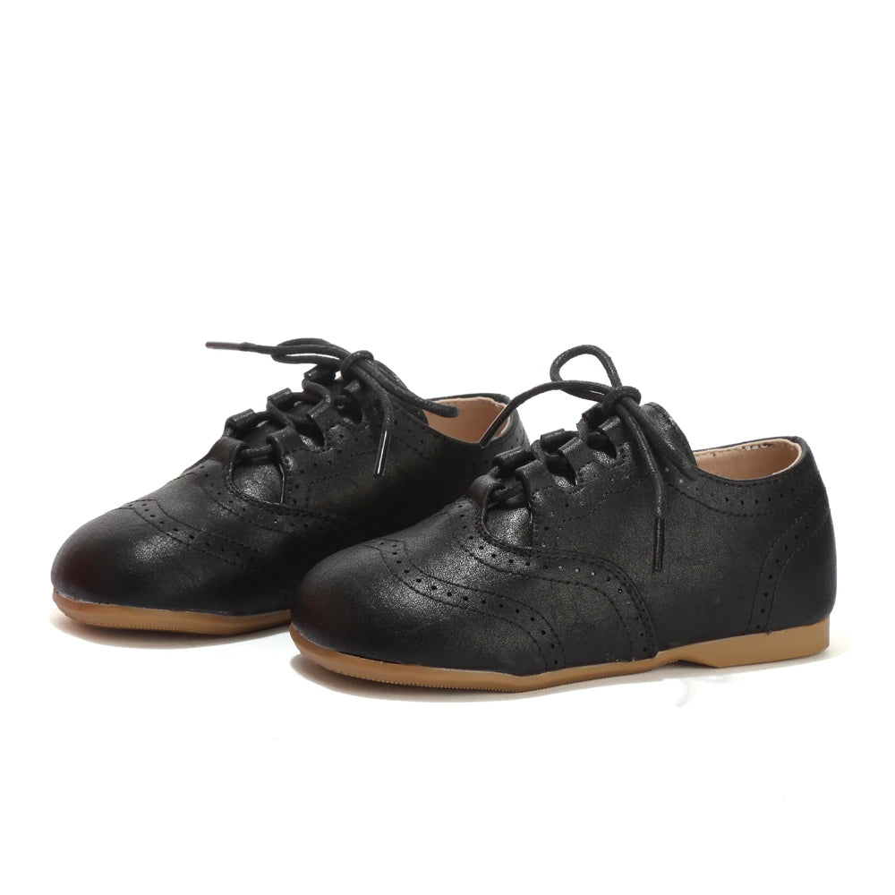 Ali Plus Kids Shoes Children Leather Flats Baby Girls Sole Brogue Performance Shoes Boys Party Mary Jane Toddler Slip On Oxfords