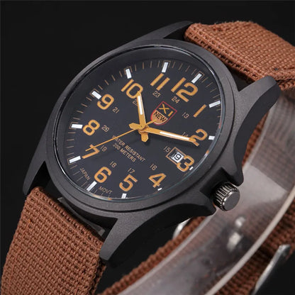 Men Genuine XINEW Brand Watches Students Fashion Casual Nylon Band Sports Army Gifts Date Quartz Wrist Watch Black Montre Homme