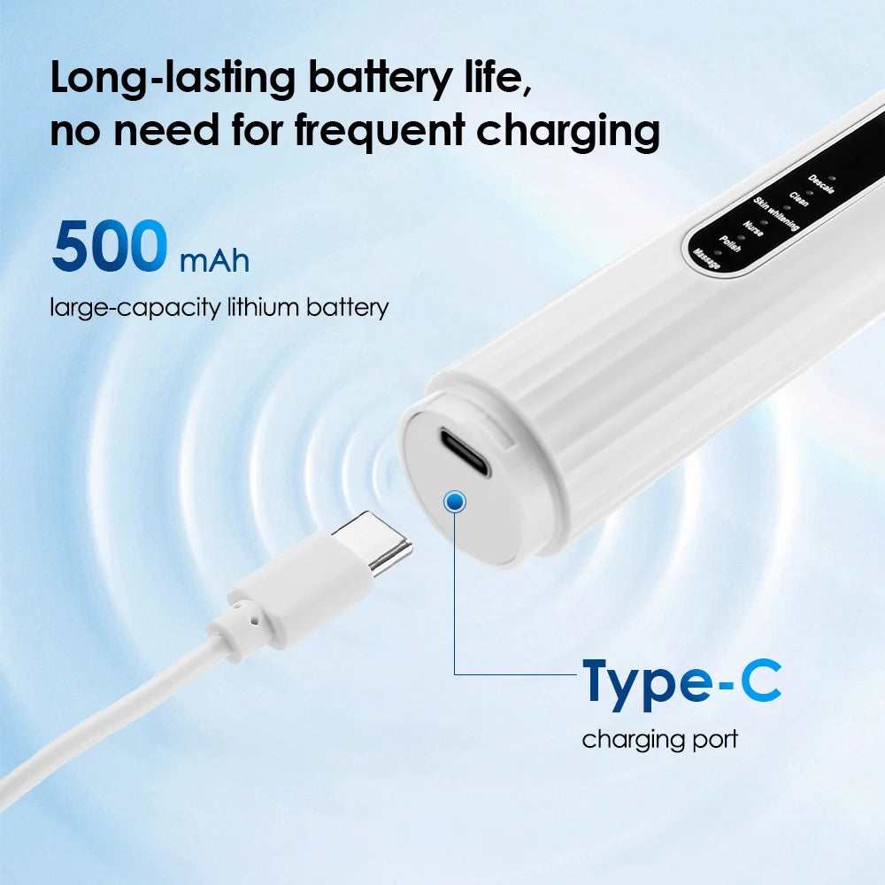 Electric Teeth Cleaner Remove Tartar Plaque Calculus and Tooth Stains Dental Teeth Whitening Kits With 6 Toothbrush Heads Home