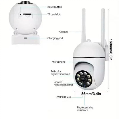 8MP Wifi Surveillance Camera PTZ Wireless IP Camera 8X Zoom AI Human Tracking Two-way Audio Color Night Vision Security Cam CCTV