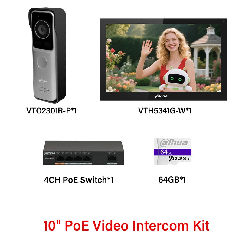 Dahua 2MP PoE Doorbell Camera HD Night Vision Video Intercom APP Remote unlock IP65 IP Villa Door Station Web config VTO2301R-P