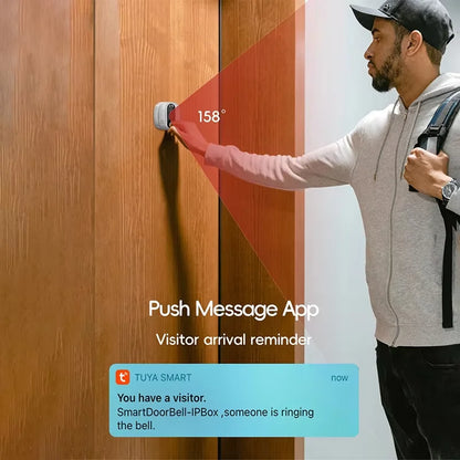 Jeatone Alexa Tuya Smart WiFi Video Peephole 1080P/158° Doorbell Camera For Home 4.3" LCD Screen 24H PIR Movement Detection Eye