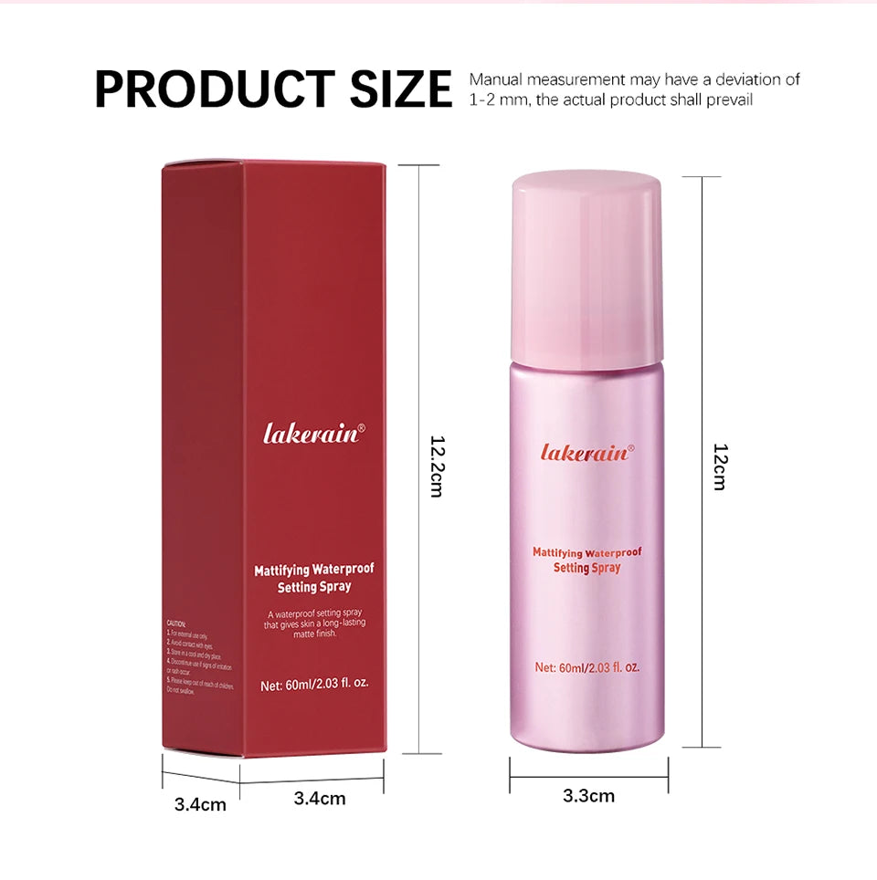 Waterproof Mattifying Setting Spray Glossy Matte Base Makeup Control Oil Non-Sticky Waterproof Make-up Fixer Spray For All Skin