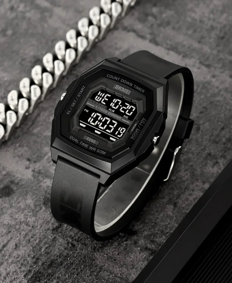 SKMEI 2282 Watches For Men Women 5Bar Waterproof Stopwatch Countdown Wristwatches Reloj Hombre Fashion Digital Sport Electronic