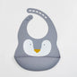 Customize Cartoon Animal Silicone Baby Bib with Name & Pattern Food-Grade Solid Feeding Bib DZ31