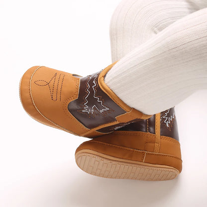 Infant Boy Girls Autumn Winter Snow Boots Embroidery Warm Baby First Walker Shoes for Christmas Baby Shower